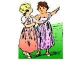A girl pointing